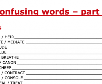 Confusing Words – Part 18 Confusing Words – Part 18